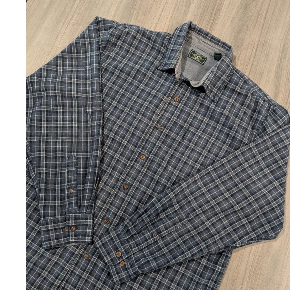 G.H. Bass & Co Mens Plaid Long Sleeve Button Down Shirt Size L